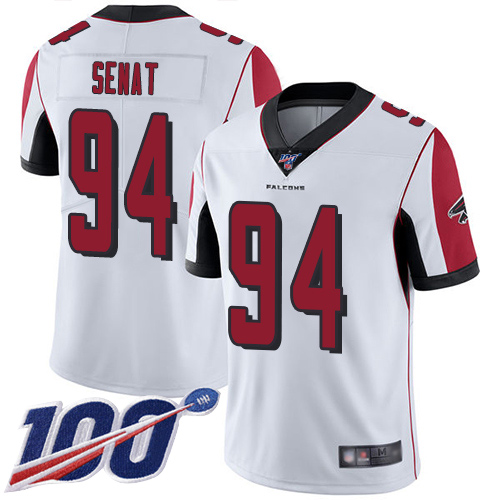 Atlanta Falcons Limited White Men Deadrin Senat Road Jersey NFL Football 94 100th Season Vapor Untouchable